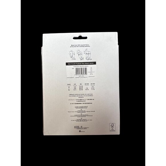 Hunter Original Tall Boot White Socks Size Medium New in Box - Picture 3 of 4